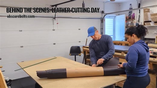 Fresh hides, sharp blades, and a day's work cutting into the new dark brown leather we picked up @seidel_leather #obscurebelts #SeidelLeather #HandmadeBelts #leatherwork #brownleatherbelt #brownleather #SupportLocal #leather #FullGrainLeather #MadeInAmerica #workshopvibes #behindthescenes | Obscure Belts