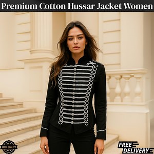 Cotton Hussar Jacket: Military Style Parade Coat, Button Front - Etsy