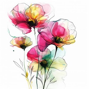 11 Various Flowers Watercolor Clipart Bundle, Printable Flowers, Clipart, High Quality Jpgs, Digital Download, Paper Craft, Junk Journals - Etsy