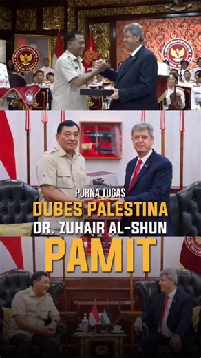 Kementerian Pertahanan RI on Instagram: "Acara perpisahan Duta Besar Palestina untuk Indonesia, Dr. Zuhair Al-Shun, digelar di Kantor Kementerian Pertahanan, Jakarta, Selasa (6/1), dengan penyampaian pesan penghormatan oleh Rektor Universitas Pertahanan Republik Indonesia @unhan_ri, Dr. Anton Nugroho. Dalam pesan tersebut disampaikan apresiasi kepada Duta Besar Palestina Untuk Indonesia atas masa pengabdian yang telah dijalani, yang meninggalkan warisan berharga berupa persahabatan yang semakin