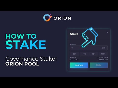 How to stake as a Governance Staker on Orion Pool | Orion Protocol