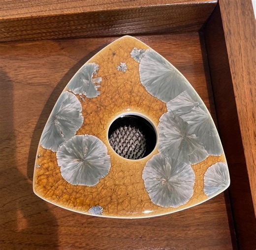 Signed Ikebana Flower Frog Vase | Mid Century Modern Triangular Ceramic | Japanese Floral Arrangement Vase - Etsy