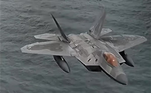 Military Jet Aircraft Flying Over Ocean