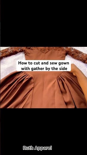DIY Gown with Gather by the Side ✂️ | Step-by-Step Sewing Guide.