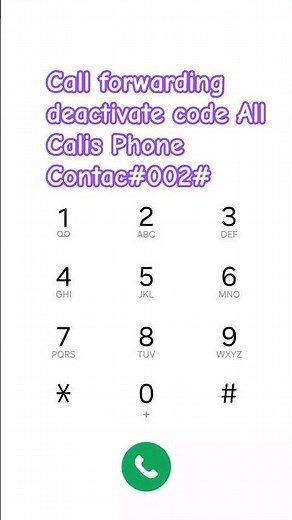 Call forwarding deactivate codeAll CalisPhoneContac#002#