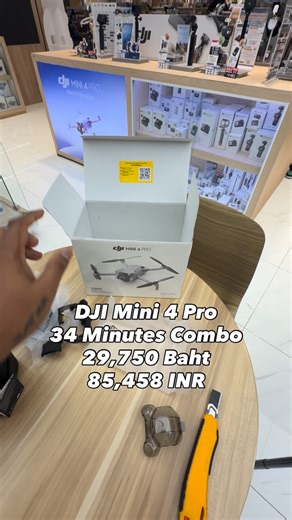 Suhaan | Drone & Travel in Thailand on Instagram: "DJI Drones Chinese New Year Sale - Phuket Thailand Subscriber Bought DJI Mini 4 Pro Fly More Combo and saved 3,000 baht or 9,000 INR in DJI February Promotion. Mini 4 Pro 34 Minutes Combo stick was not available in DJI store. Arranged the drone stock at big camera and completed nbtc drone registration process. Subscriber will visit Phuket in few weeks and collect his drone 🙌🔥"