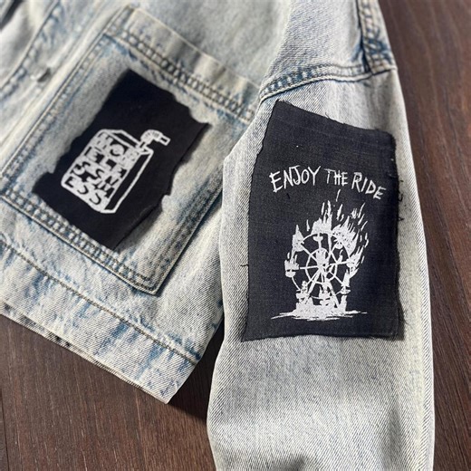 Punk Sew on Patch - Crustpunk, Hardcore, DIY Streetwear, Battle Jacket Patches for Jackets & Bags, Handprinted Alt Aesthetic, Aampedbyjj - Etsy