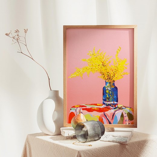 Pink Wattle Still Life Art Print | Bright Australian Native Flowers | Colourful Floral Art | Cute, Fluffy   Happy | Original Oil Painting - Etsy Australia