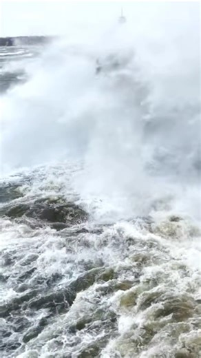 50+ mph wind gusts slamming St. Joseph Lighthouse 6K Drone Footage Must See