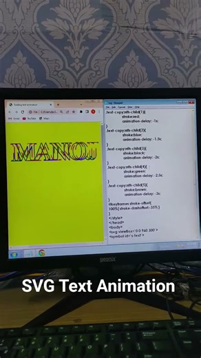 SVG Text Animation effect in CSS code #html #css #coding #cssanimation