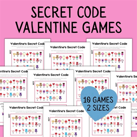 Valentine’s Day Crack the Code Game Printable | Secret Code & Hidden Messages | Classroom Valentine Game for Kids - Etsy Canada