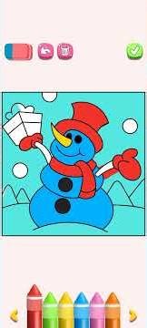coloring a picture of a snowman part 2