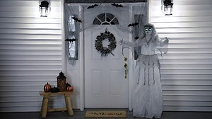 Watch 6' Lighted and Animated Ghost Bride Halloween Decoration on Amazon Live