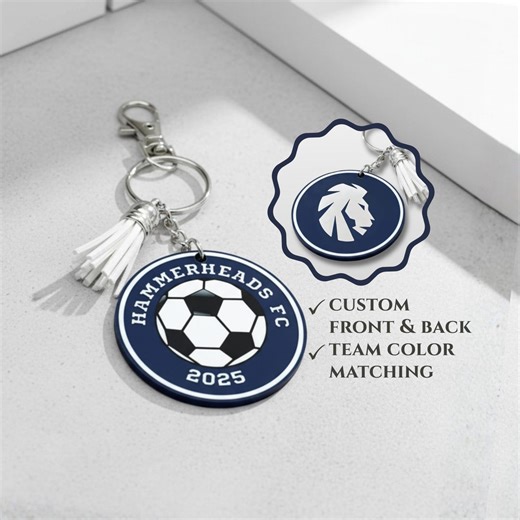 Personalized Soccer Bag Tag Keychain Custom Name Gift Soccer Player Senior Soccer Bulk Team Color Keychains Matching End of Season Favor - Etsy