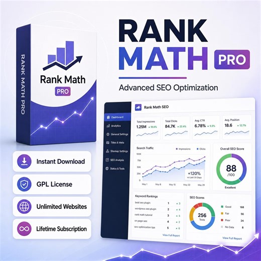 Rank Math Pro – Wordpress SEO Plugin | GPL | Latest Version - Etsy