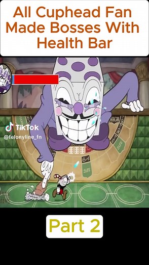 P2 All Cuphead Fan Made Bosses With Health Bar