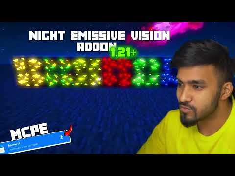 Night Emissive Vision Addon [With Glowing Ores] (1.21+) | Minecraft PE Addons 1.21+