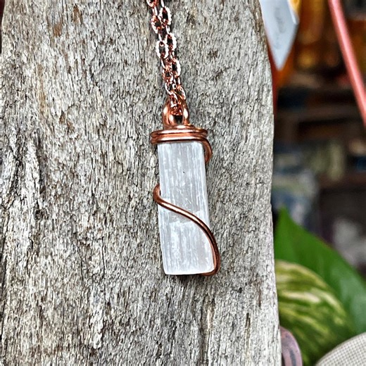 Selenite Necklace, Boho Jewelry for Women - Etsy