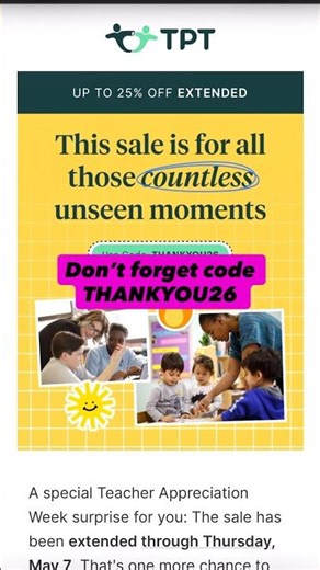 Teachers Pay Teachers TPT Teacher appreciation sale #teacherspayteachers #teacherresources