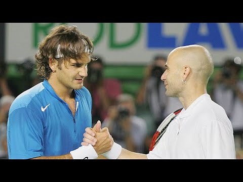 Roger Federer vs Andre Agassi 2005 Australian Open QF Highlights