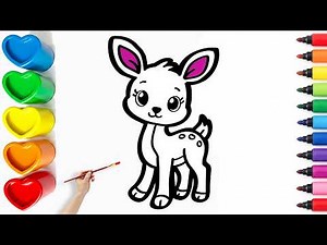 🦌Drawing and Coloring a Cute Deer | Easy Step By Step Tutorial for Beginners #145