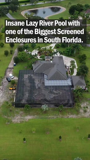 Insane Lazy River Pool with one of the Biggest Screened Enclosures in South Florida. We Design & Build Insane Pools! #insanepools #lucaslagoons #pool #poolbuilders #backyard #insane #construction #lazyriver #builder #designer #poollife #poolconstruction #poolgoals #backyardgoals #luxurypool | Lucas Lagoons