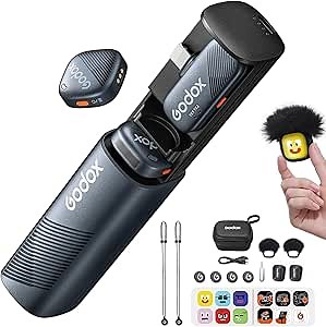 GODOX Cube-S Mini Wireless Lavalier Mic for iPhone 14/13/12,Lightning Microphone Wireless,Ultra-Clear Hi-Fi Audio,1000ft Range,Noise Cancellation,30-Hour Battery for Streaming Video Recording
