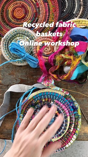 Ruth || Creative Teacher on Instagram: "Using baling twine is just one of many recycled materials you can use to create these great colourful baskets. We show you how to use four different techniques in our latest online workshop. 🧵Wrap cord and create a coiled basket ⭐️scrappy basket using the fabric scraps 🌀Twisted fabric rope 🪡Blanket stitched fabric basket 🌀Spiral stitch All using recycled materials 👌 Find out more info in our bio. #sustainablecraft #R