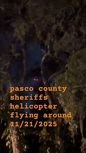 Pasco county sheriffs helicopter flying around 11/21/2025