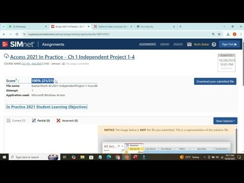 Access 2021 In Practice - Ch 1 Independent Project 1-4 | Access 2024 Chapter 1 Independent 1-4