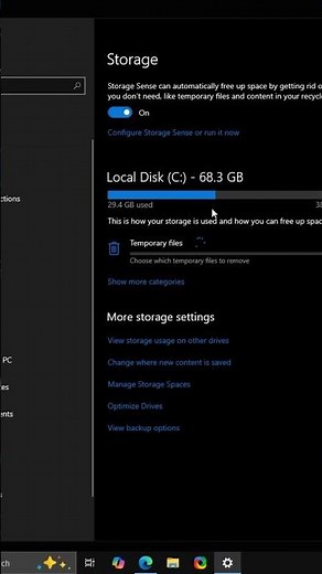 clear storage automatically with this setting in computer window 10