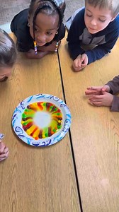 Ms. Jenna's Kindergarten Readiness Group had a blast with a Skittles science experiment today! 🌈 The children loved watching the colors spread and mix, and they were amazed by how pretty it all looked. This fun, hands-on activity helped them explore science, art, language, and math skills — from noticing patterns and mixing colors, to describing what they saw and counting the Skittles. It also encouraged patience as they waited to see the magic happen. A colorful, creative way to learn while ha