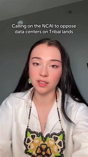 Danielle Boyer on Instagram: "Today I call on @ncai1944 to publicly oppose data centers on Tribal lands as an Anishinaabe (Sault Tribe) youth robotics designer and ethical AI developer. Data centers seem like opportunity, but they’re really black box of unchecked big tech running rampant on our lands. Let’s look at the data. An average Google data center consumes roughly 450,000 gallons of water per day. A single large-scale, AI-focused facility can use 3 to 7 million gallons per day. Data cente