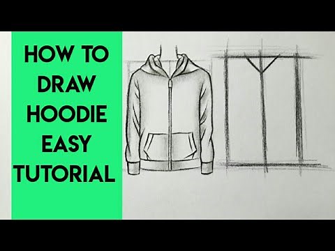 How to draw a Hoodie easy| Drawing clothes Fashion illustration Sketches/ Sketch Drawing Pencil