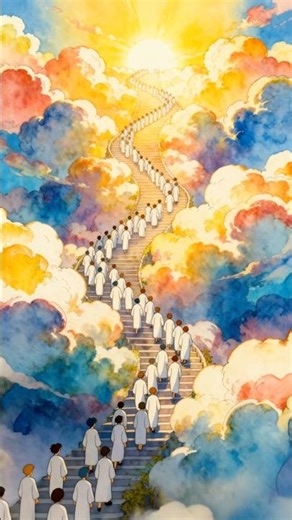 The Heavenly Stairway — Souls Ascending Toward Eternal Light