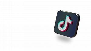Download Tiktok App Large Size 3D Icon Rotating, Space for Text on Right Side, 3D Rendering, Chroma Key, Luma Matte Selection, Lower Third 3D Icon