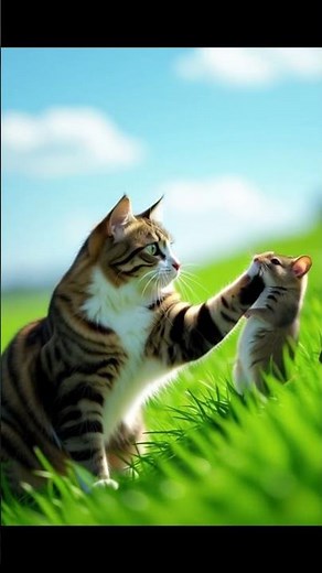 This cat’s move left the mouse completely stunned! #animalshorts #cat #cute #funny