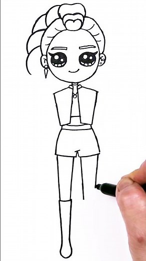How to Draw Rumi | KPop Demon Hunters Huntrix. #drawsocute #howtodraw #kpopdemonhunters