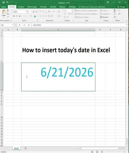 How to insert today's date in Excel #delphi #excel #fonction