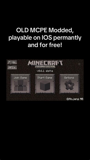 Old MCPE Modded: Playable on iOS Permanently and Free