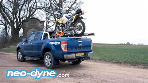 A ramp that loads your bike and keeps your pickup usable. The AUN-210 mounts smart, leaving valuable space underneath for gear, tools, or luggage — and with the AC-001 extender, you get extra reach without sacrificing stability. One person. Full control. No permanent compromises. This is how pickup loading should be done. #NeoDyne #AUN210 #PickupTruckLife #MotoTransport #SmartLoading #AC001 #OneManLoading #WorkSmartNotHard #BuiltDifferent #ProblemSolver | Neo-Dyne Powered Loading Systems