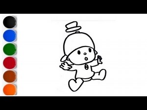 How to draw pocoyo❤️💙🌈| step-by-step pocoyodrawing| kidsart|Drawing forkids|pocoyo colouring