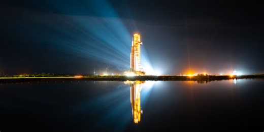 NASA counts down to within 29 seconds of launching the large SLS rocket