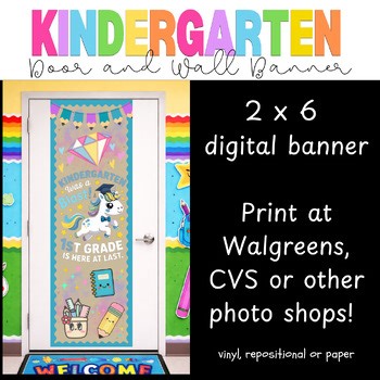 Kindergarten Graduation Banner | End of Year Wall & Door Decor Printable