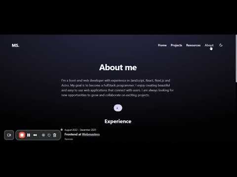 My Frontend Developer Portfolio | Next.js, TypeScript, Three.js