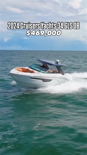 Boats Daily ™️ on Instagram: "NEW LISTING | 2024 Cruisers Yacht 34 GLS OB available from @Yacht.tracer & @Offthehookyachts | Currently asking $469,000 This 2024 Cruisers Yachts 34 GLS OB is absolutely loaded, freshly detailed, and priced to sell. Powered by white Mercury V10 400s with joystick control, this South Beach Edition has been indoor rack-stored since new and shows like it. Notable features include a 6kW diesel generator, twin Simrad MFDs, air conditioning, upgraded JL Audio sound, two 