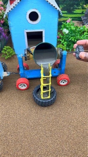 😱 Amazing Mini Tractor Making Cement Pillar | DIY Real Working Construction Machine 🚜 #shorts