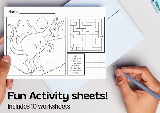Printable Activity Sheets for Kids – 10 Fun & Educational Worksheets - Etsy