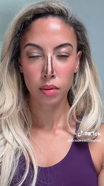 finger nose contour glow up! #makeup #nosecontour #hack #tutorial #fyp | Nose Contour Makeup