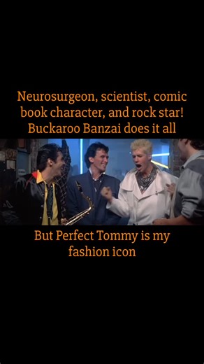 Nick on Instagram: "Buckaroo Banzai is really living the life! In between brain surgeries and saving the planet, of course he’s gotta find some time to rock out with the boys! If you look carefully, you’ll see this band has two saxophone players, one of whom is playing two saxes simultaneously…because that’s the world of BUCKAROO BANZAI! Check out the full episode with @evanslist of @goinginmovie and @nostalgiaphile from @revuecinema by clicking on the link in bio ☝️ or find Bad Movies We Love w